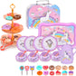 Pretend Play Tea Party Set with Dessert and Carrying Case for Role Play