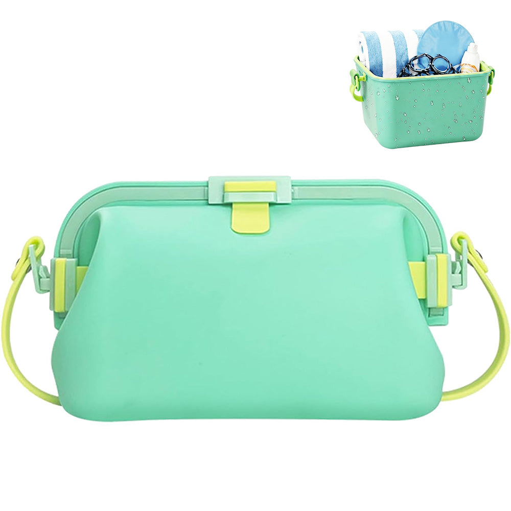 Water-resistant Foldable Silicone Beach Bag with Handle for Camping Seaside