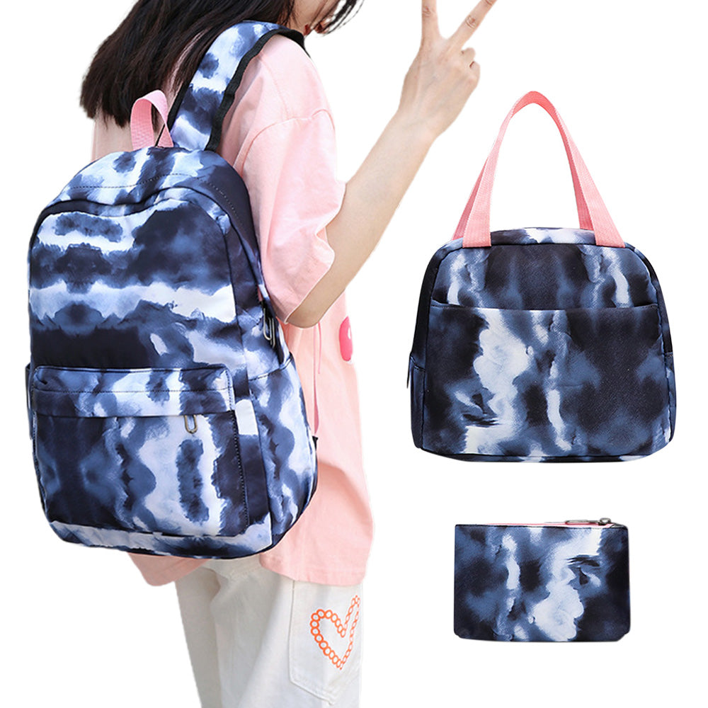 3PCS Boys Girls Gradient Color Backpack Set School Backpack Lunch Bag Pencil Case