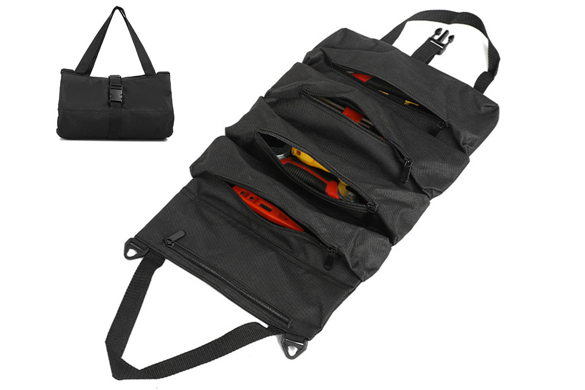 5 Pockets Tool Roll Organizer Bag Oxford Cloth Storage for Mechanics