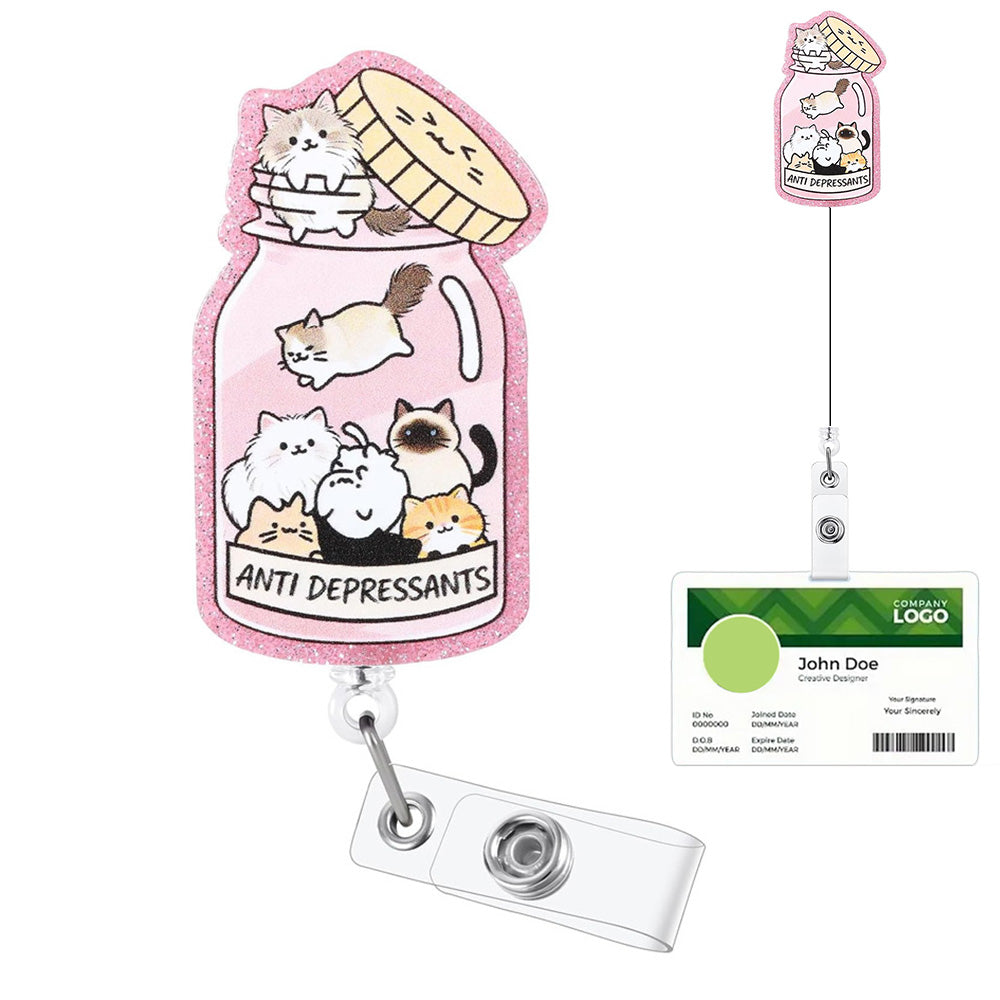 Retractable Badge Reel Cute Badge Clip for Students Staff Teacher