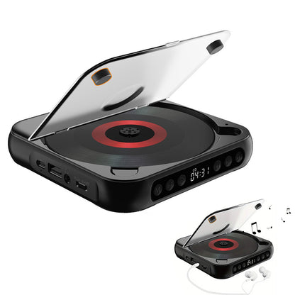 Portable Bluetooth CD Player with USB Playback and Rechargeable Battery