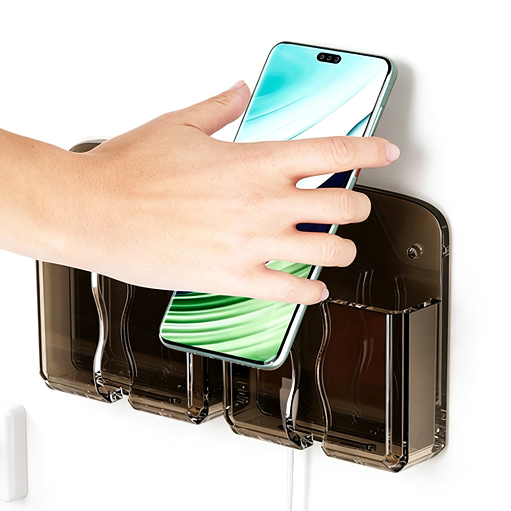 2 PCS Wall Phone Holder No Drill Adhesive Remote Control Organizer for Home Office