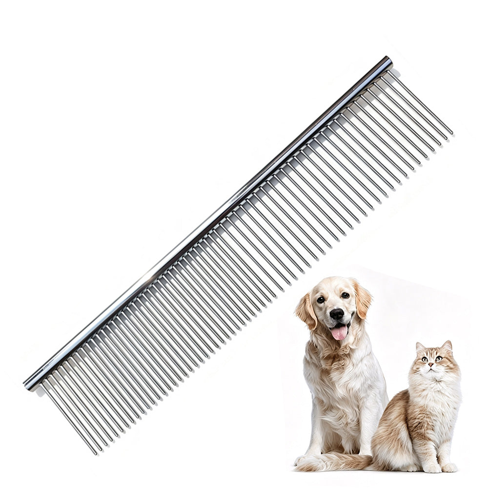 Double Sided Stainless Steel Dematting Grooming Comb for Dogs and Cats
