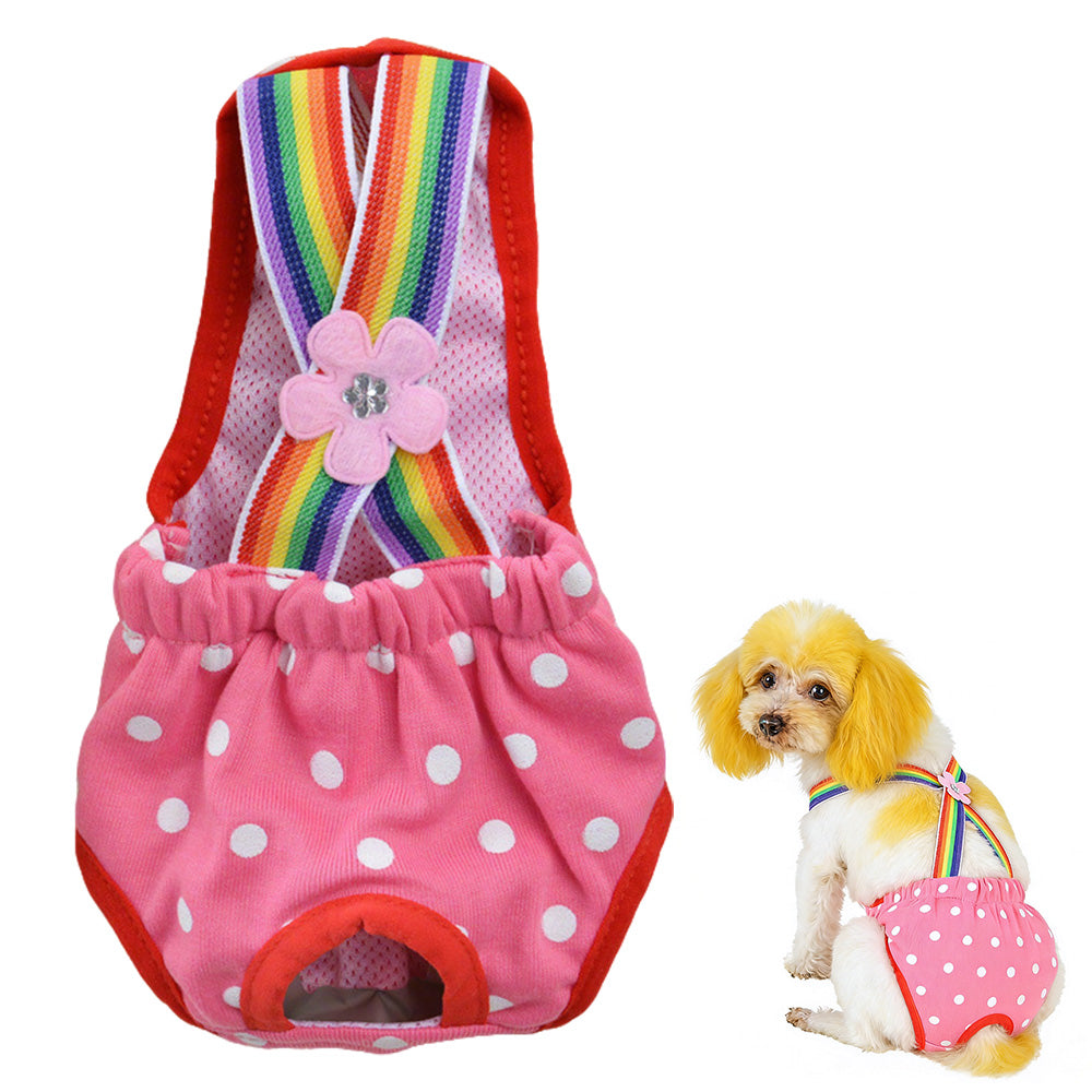Cute Harness Female Dog Sanitary Pants Reusable Menstrual Diaper