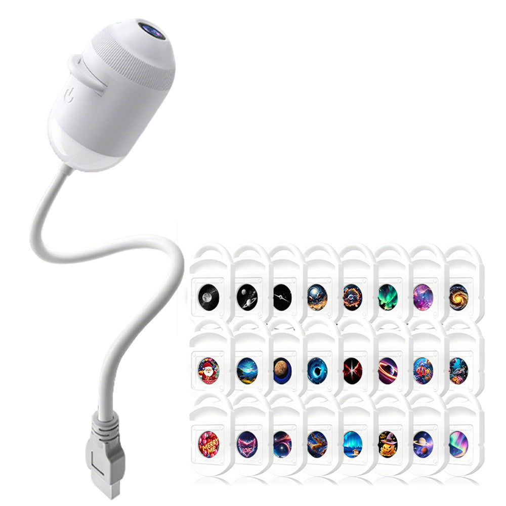 2 in 1 Galaxy Projector Starry Sky Night Light USB Projection Films Lamp