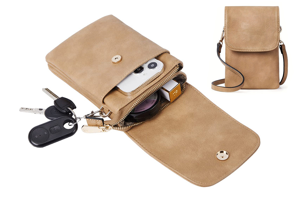 PU Leather Women Crossbody Bag Adjustable Strap Small Cell Phone Purse