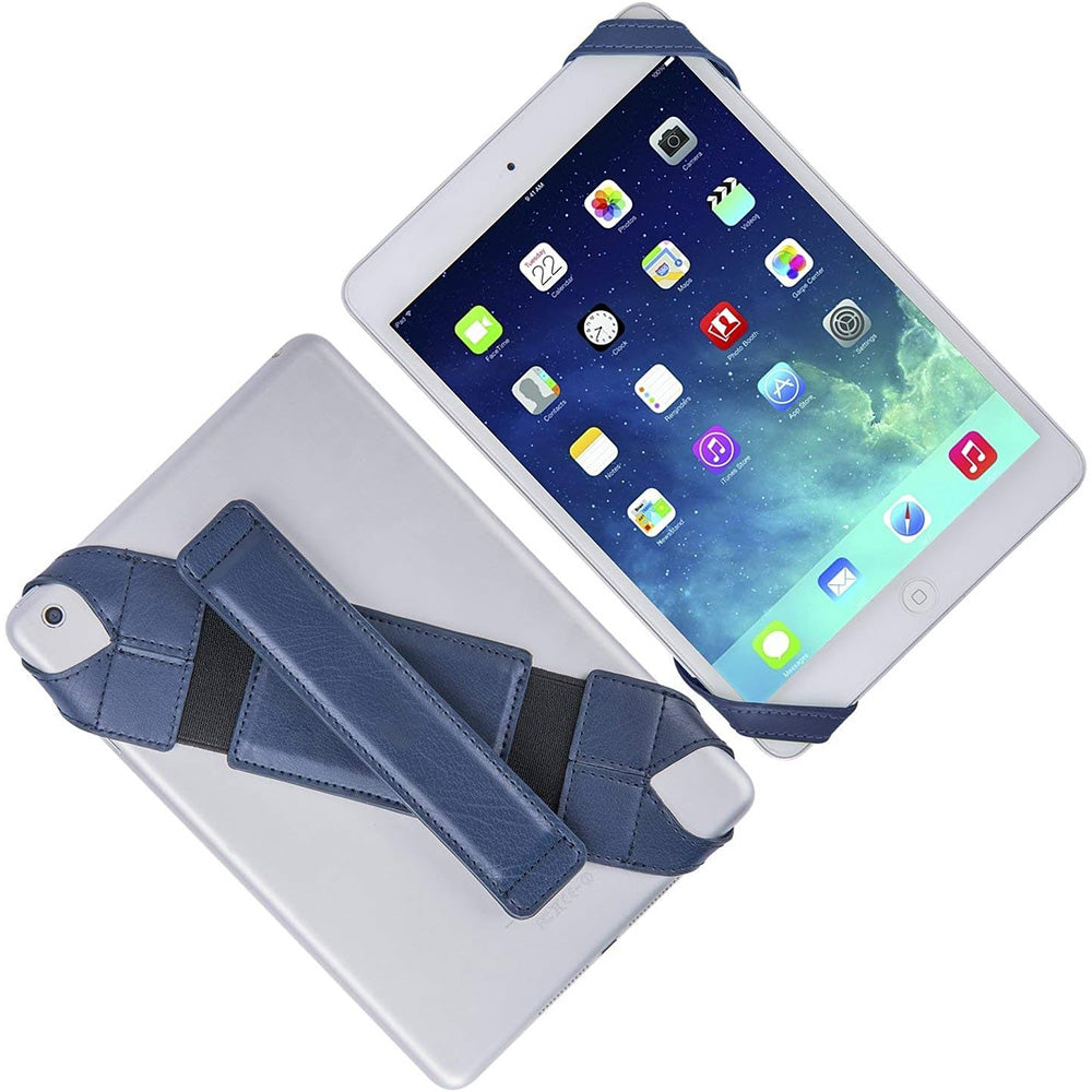 360 Degree Rotating PU Leather Hand Strap Holder Stand for Tablets