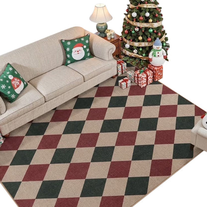 Vintage Low Pile Rug Washable Mat for Living Room Bedroom-Style 3
