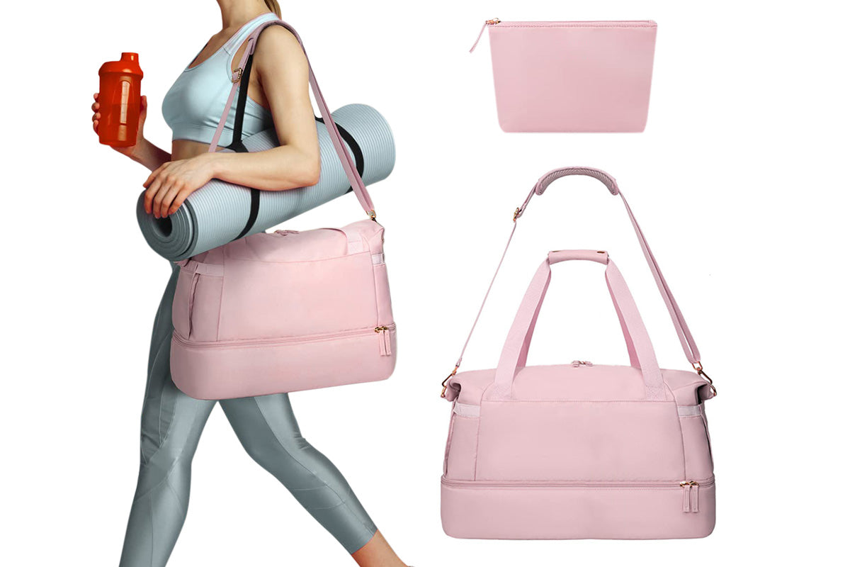 37L Women Fitness Travel Bag Waterproof Pocket USB Charging Carry On Overnight Bag