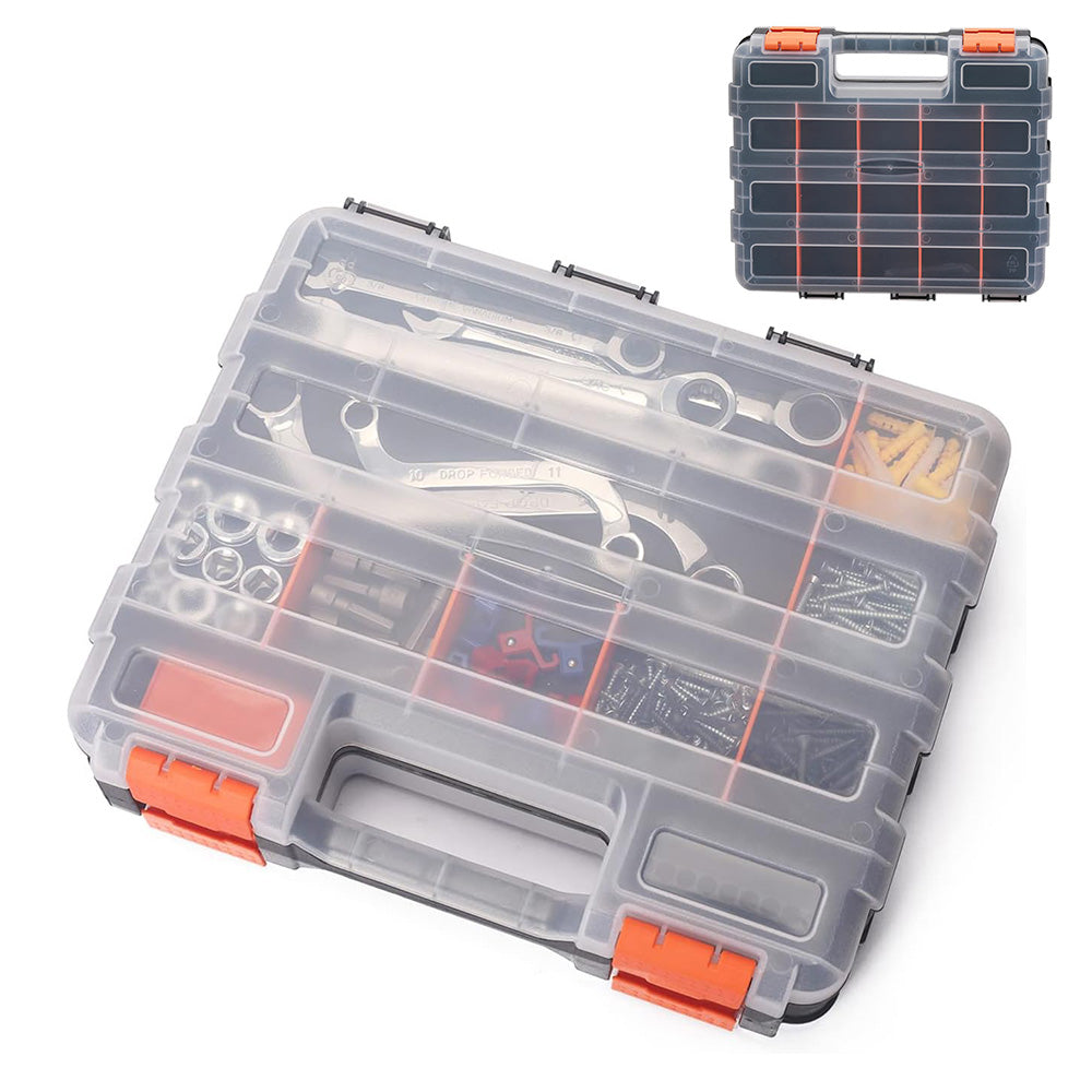 34 Grid Double Sided Tool Organizer Box for Screws Nuts and Small Parts