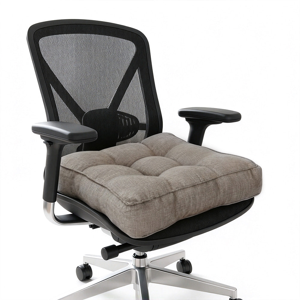 Thickened PP Cotton Padded Chair Seat Cushion with Rolled Edge-Grey