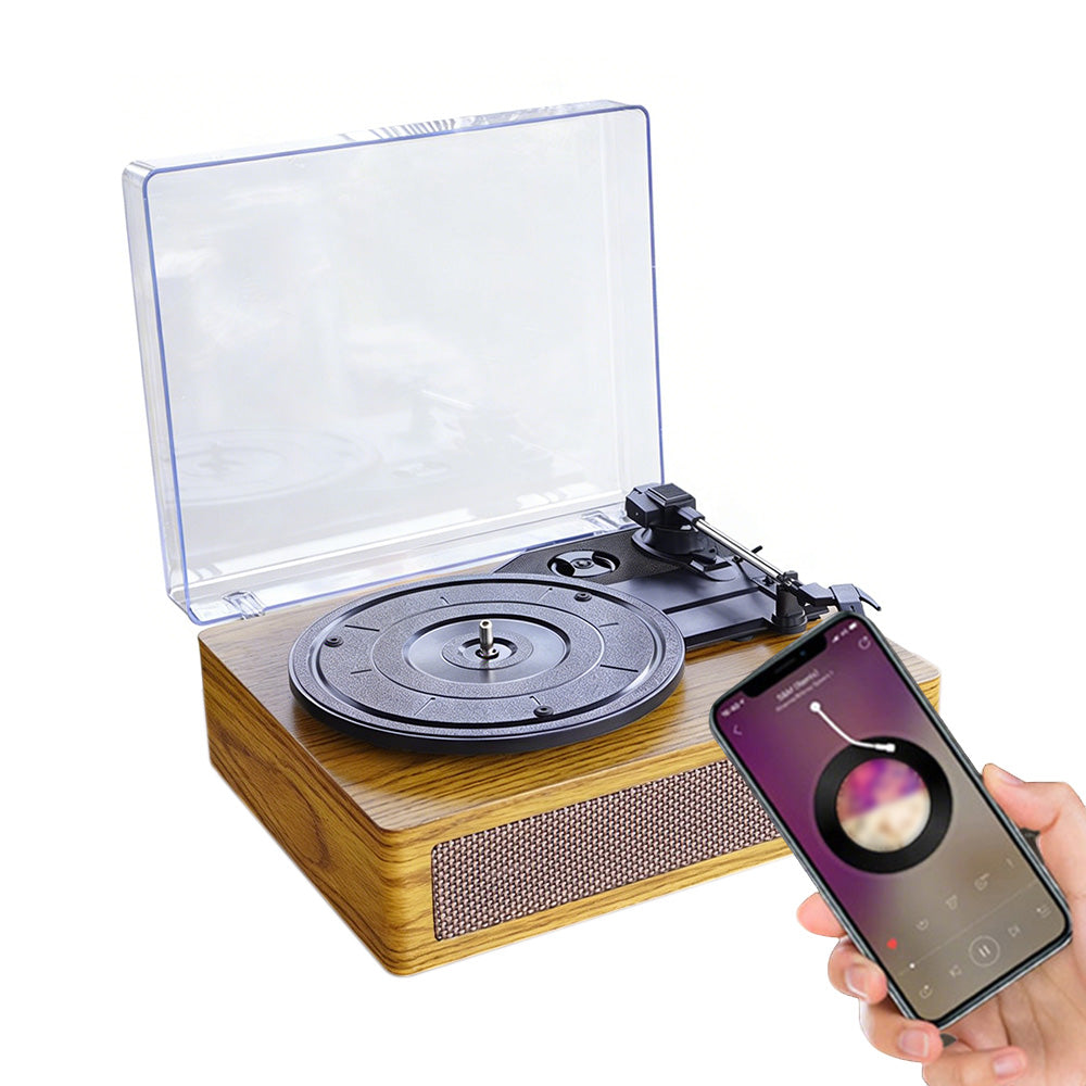Portable Retro Bluetooth Vintage Vinyl Record Player with Speakers