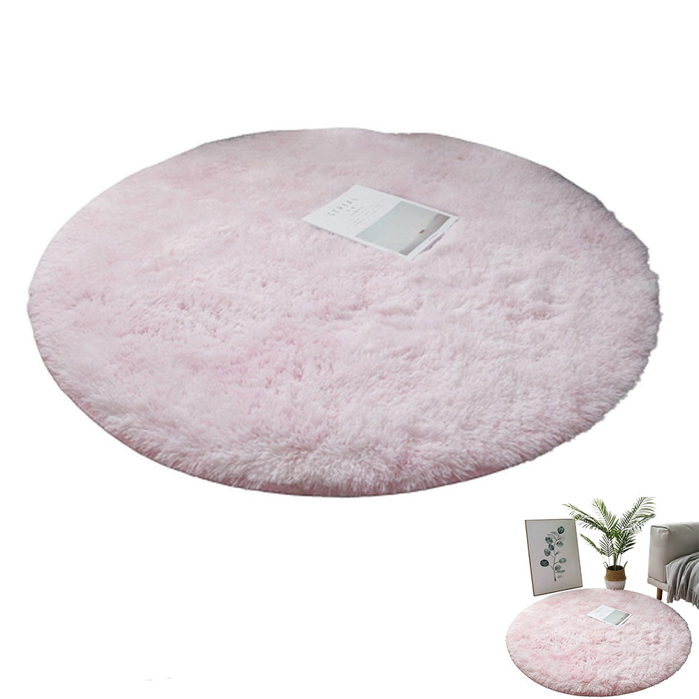 Round Fluffy Rug Plush Area Rug Soft Non Slip Carpet for Living Room Bedroom