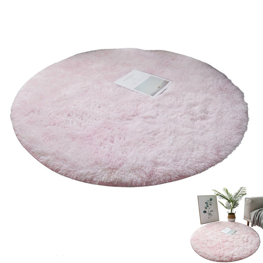 Round Fluffy Rug Plush Area Rug Soft Non Slip Carpet for Living Room Bedroom