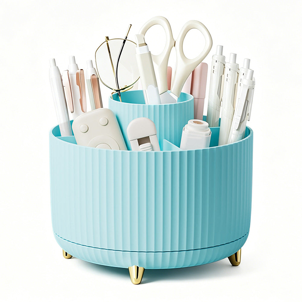 360 Degree Rotating Desk Organizer with 4 Slots For Pencil and Pen Holder