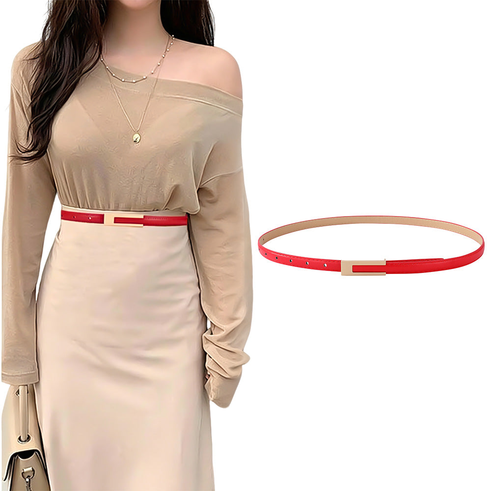 Vintage Womens PU Leather Casual Belt for 72 to 94cm Waist
