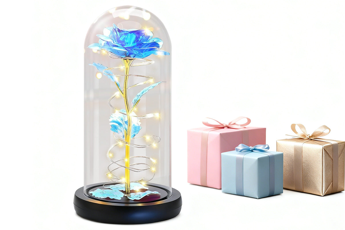 Eternal Rose Night Light in Glass Dome with LED