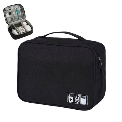 Large Digital Electronics Travel Organizer Bag with Adjustable Dividers