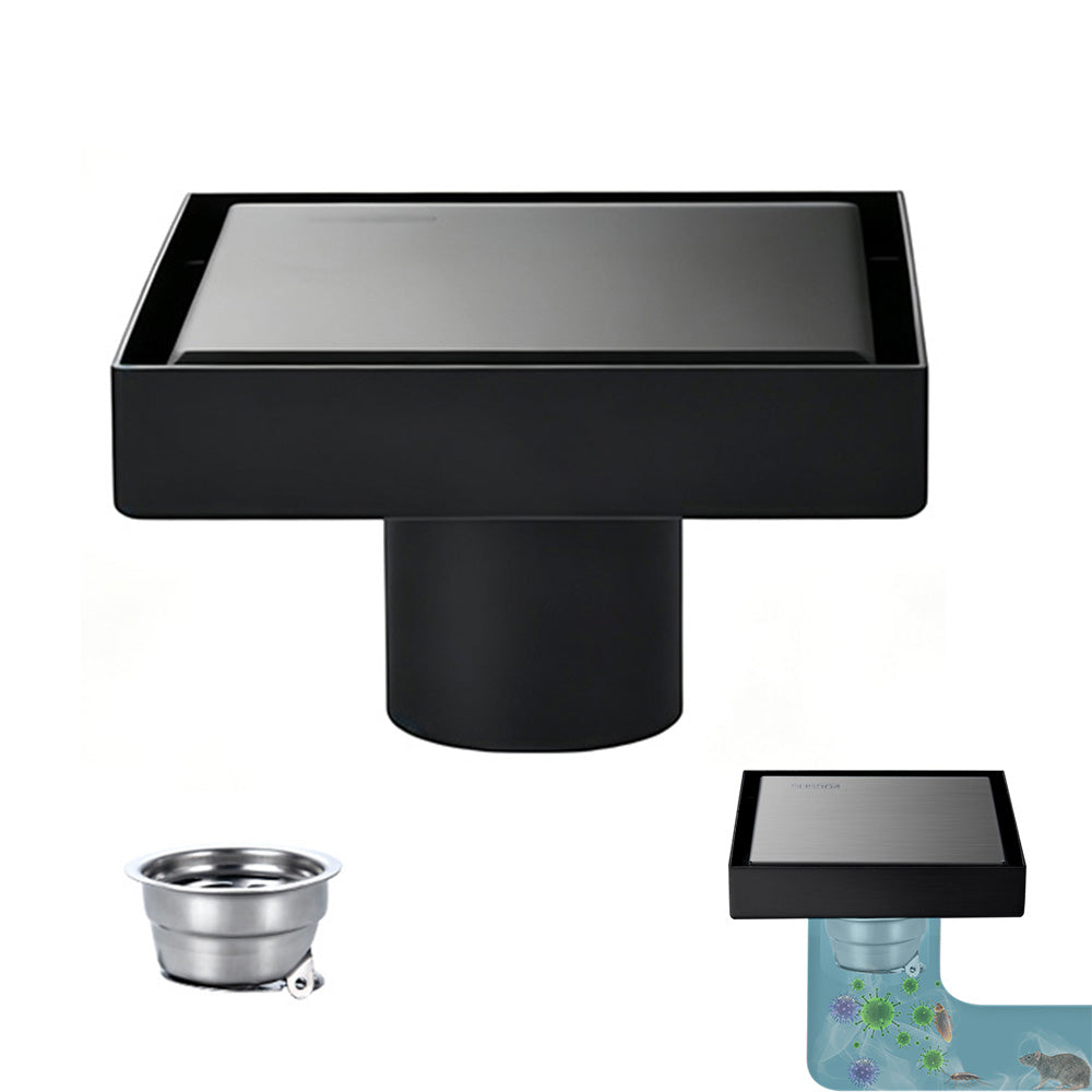 Square Shower Drain with Filter Detachable Stainless Steel Floor Drain for Bathroom Balcony