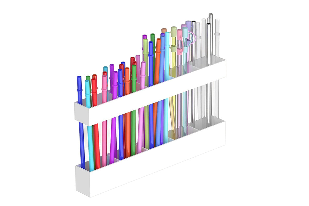 Straw Holder for Cabinet Door Reusable Straw Storage for Kitchen Cupboard