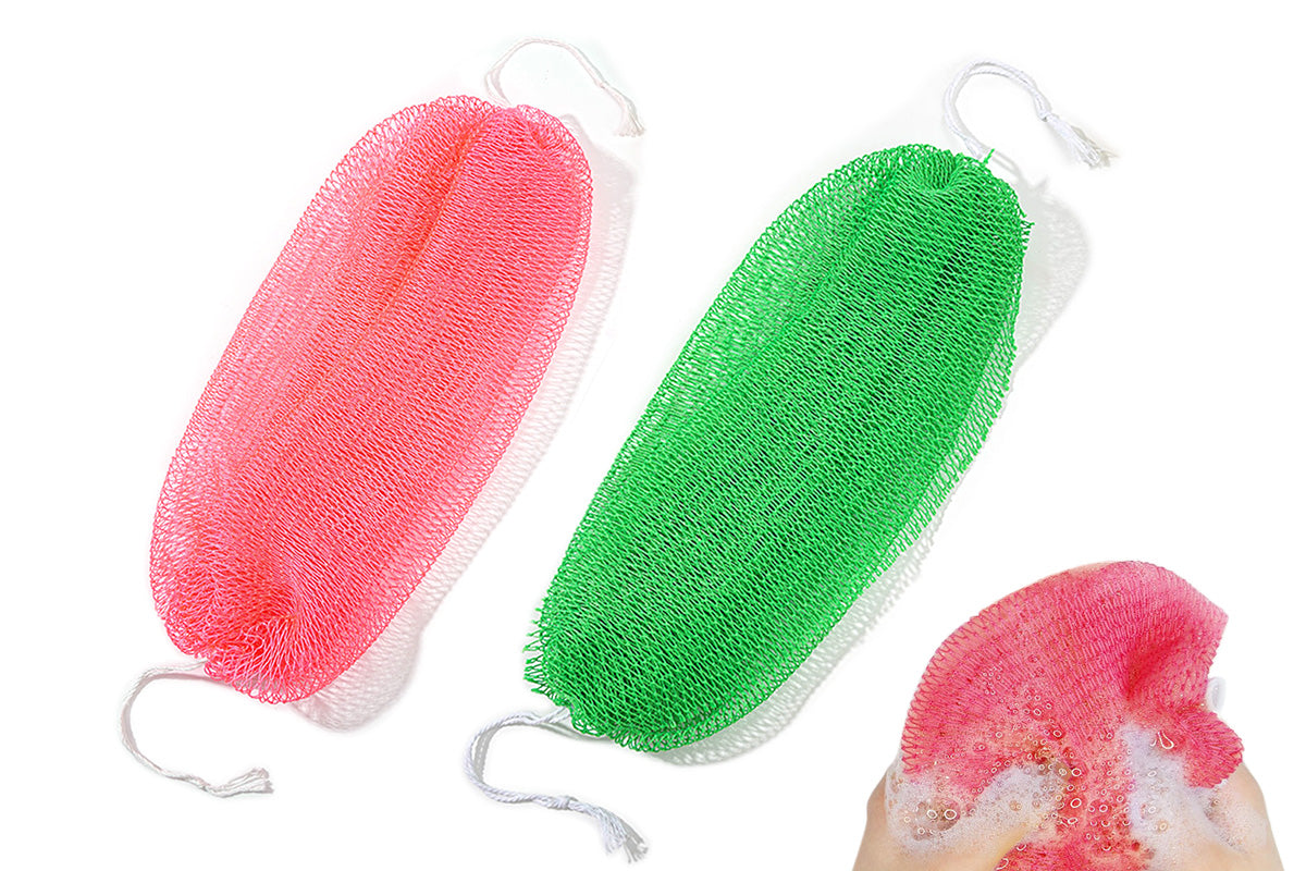 2PCS African Net Sponge Body Scrubber for Exfoliating and Bathing
