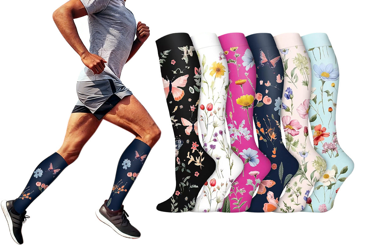 6 Pairs High Stretch Long Socks for Sports Casual Wear for Women - Style 1