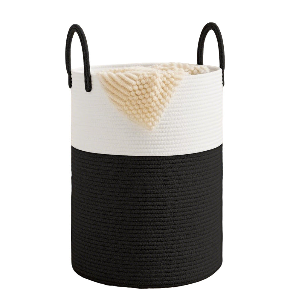 Large Woven Laundry Basket Cotton Rope Hamper for Laundry Toys & Blankets
