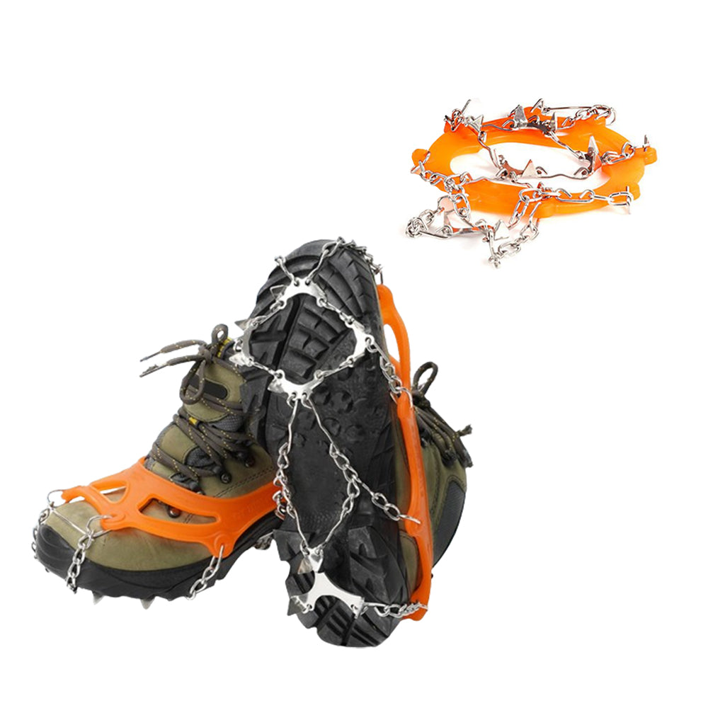 Ice Snow Grips for Shoes Traction Cleats with 10 Stainless Steel Spikes