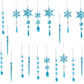 18Pcs Hanging Acrylic Christmas Snowflake Icicle Drop Ornaments for Xmas Tree