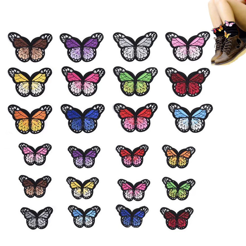 Butterfly Embroidery Patches Iron on Sew on Colorful Butterfly Patches for Clothes Bags Hats