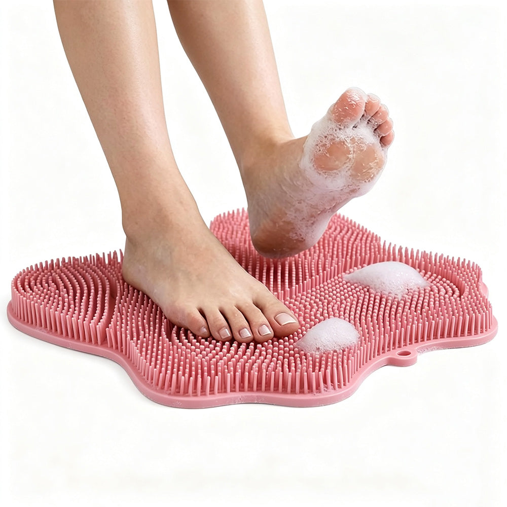 30x28cm Non Slip Suction Back and Foot Cleaning Mat for Showers
