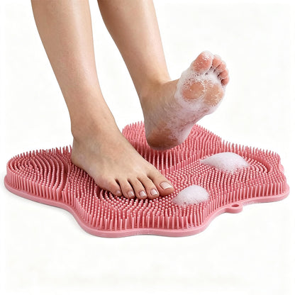 30x28cm Non Slip Suction Back and Foot Cleaning Mat for Showers