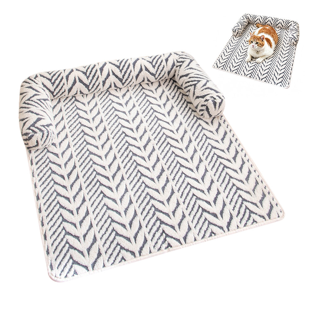 Thick Plush Non Slip Pet Mat for Sofa Chair Window Seat-Grey