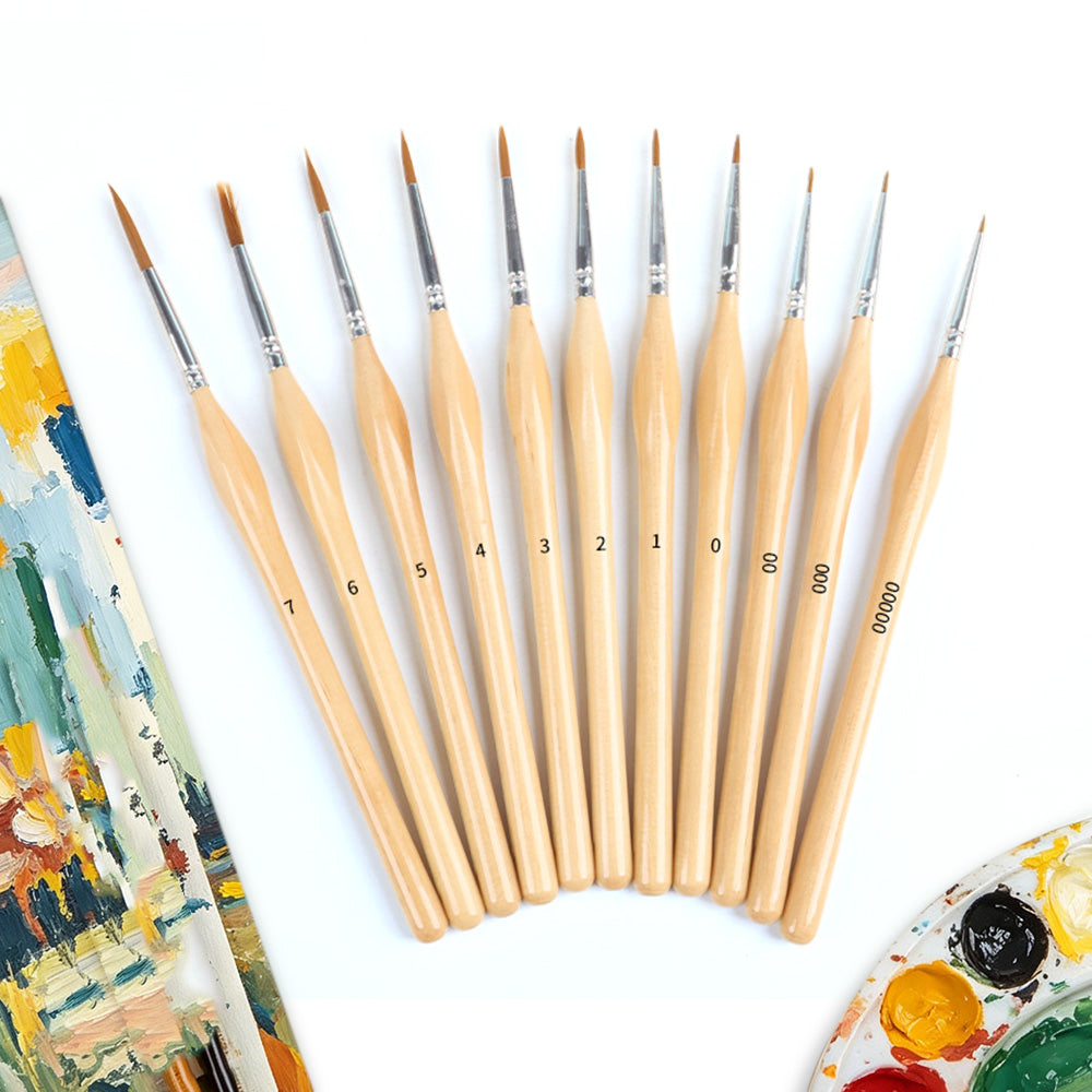 11 PCS Artist Paint Brush Set Detail Painting Brush for Watercolor Acrylic Oil