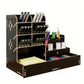 Wooden Desk Organizer with Drawers Art Supplies Storage Desktop Stationary