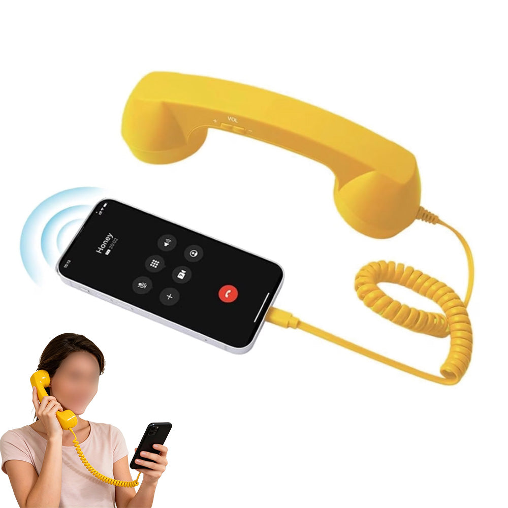 Retro Type C Wired Phone Handset with Microphone for Phones Computers