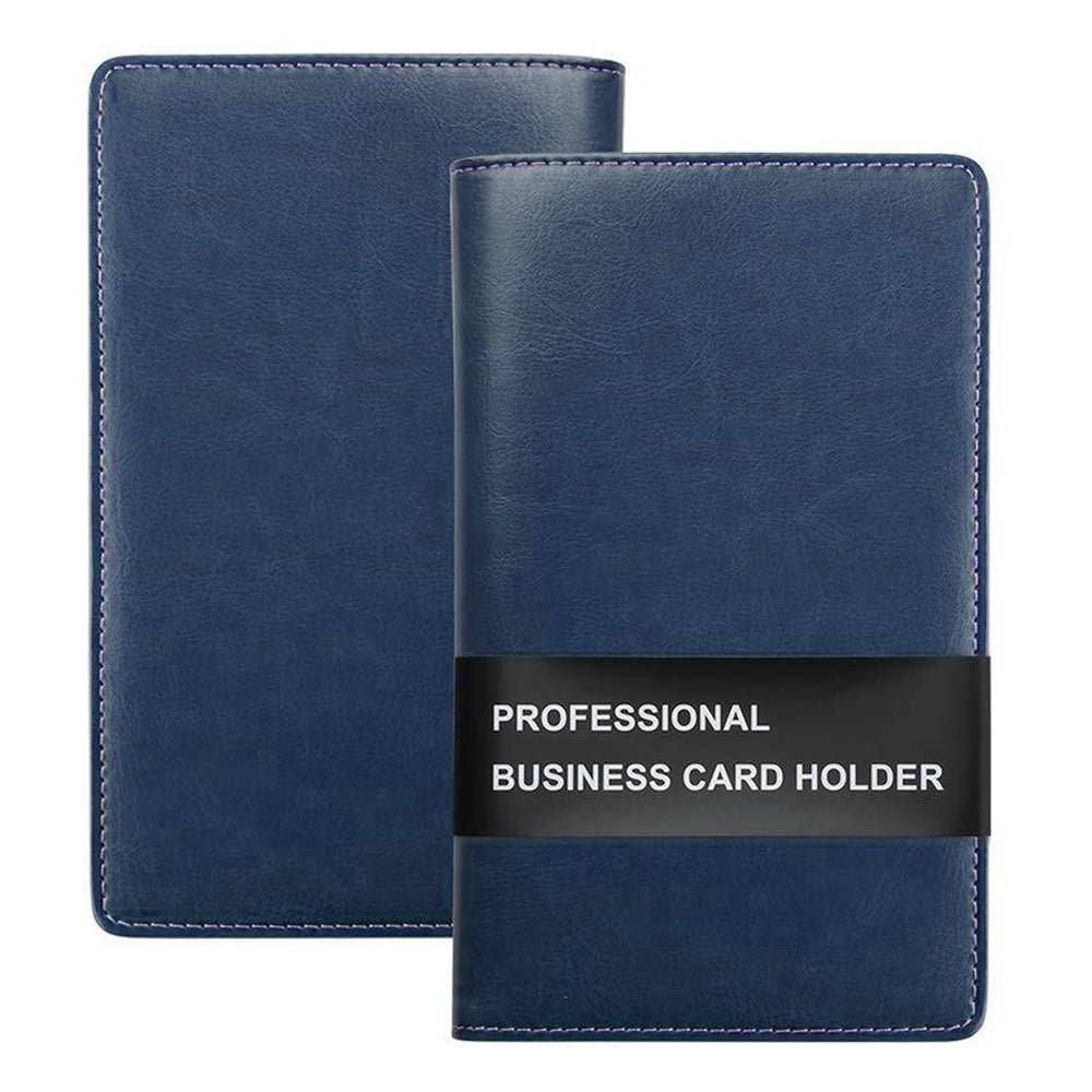 Portable Leather Business Card Holder Album 120-Slot Capacity