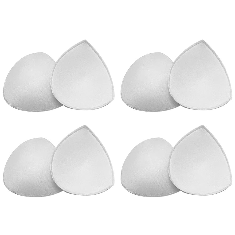 4 Pairs Triangle Replacement Foam Bra Pad Inserts for Sports Bras-White