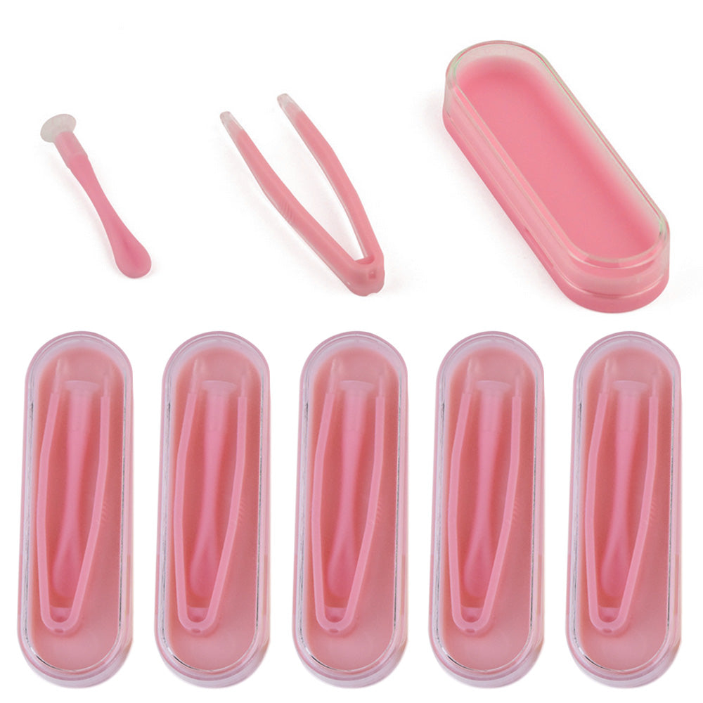 6 Pack Contact Lens Tool Kit Tweezers Inserter Remover Travel Case Set