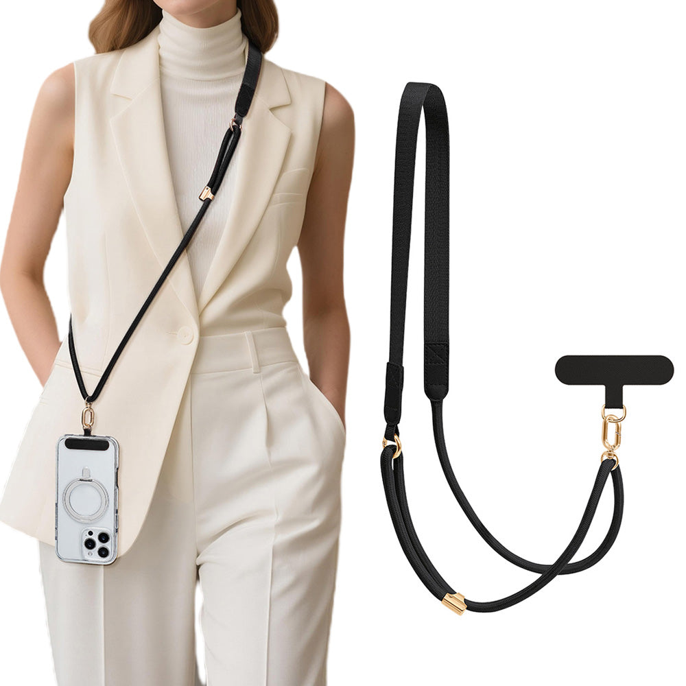 Adjustable Phone Lanyard Crossbody Strap Round Flat Braided for Women Men