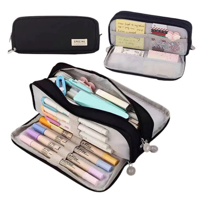 Large Pencil Case with Multiple Compartments Stationery Organizer for Students