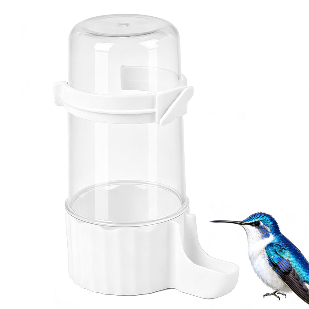 Bird Waterer Automatic Gravity Drinking Fountain for Cage with Anti Drowning Tray