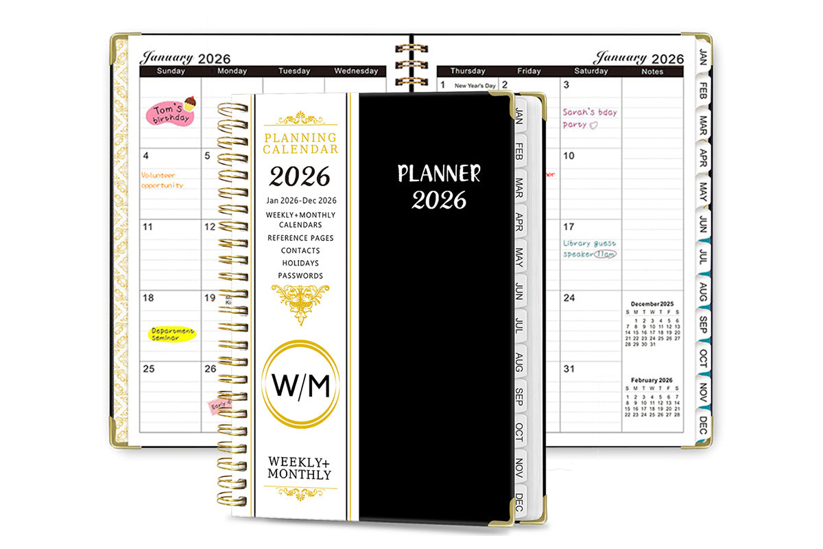 2026 Planner Weekly Monthly A5 Daily Organizer January to December Calendar Notebook