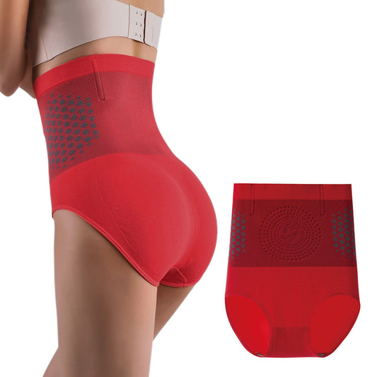 High Waist Shapewear Panty Seamless Postpartum Underwear-Red