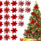 24Pcs Artificial Flowers Christmas Tree Decorations for Wreath Fireplace Stairs