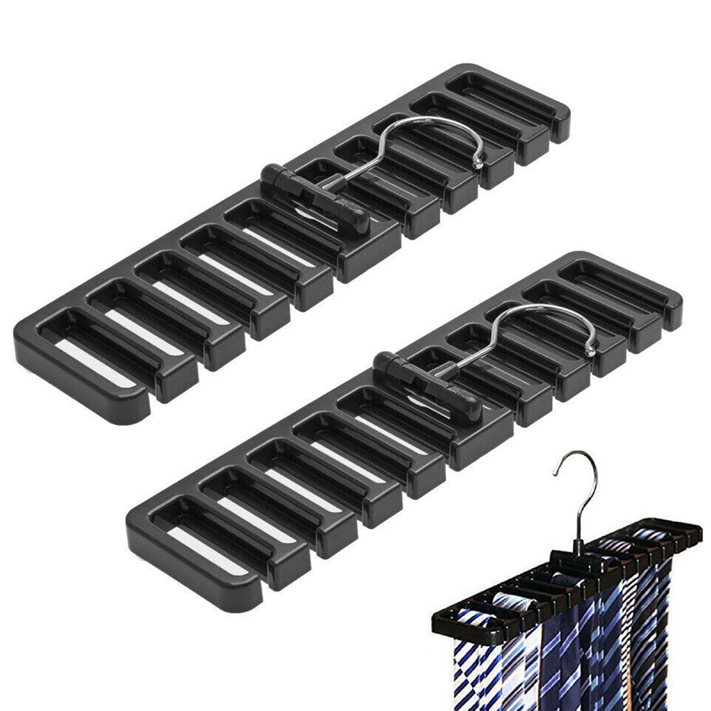 2Pcs Belt and Tie Hanger for Closet Organizer with 20 Hooks