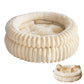 Donut Plush Pet Dog Cat Bed Fluffy Soft Warm Nest for Indoor Cats Small Dogs-Beige