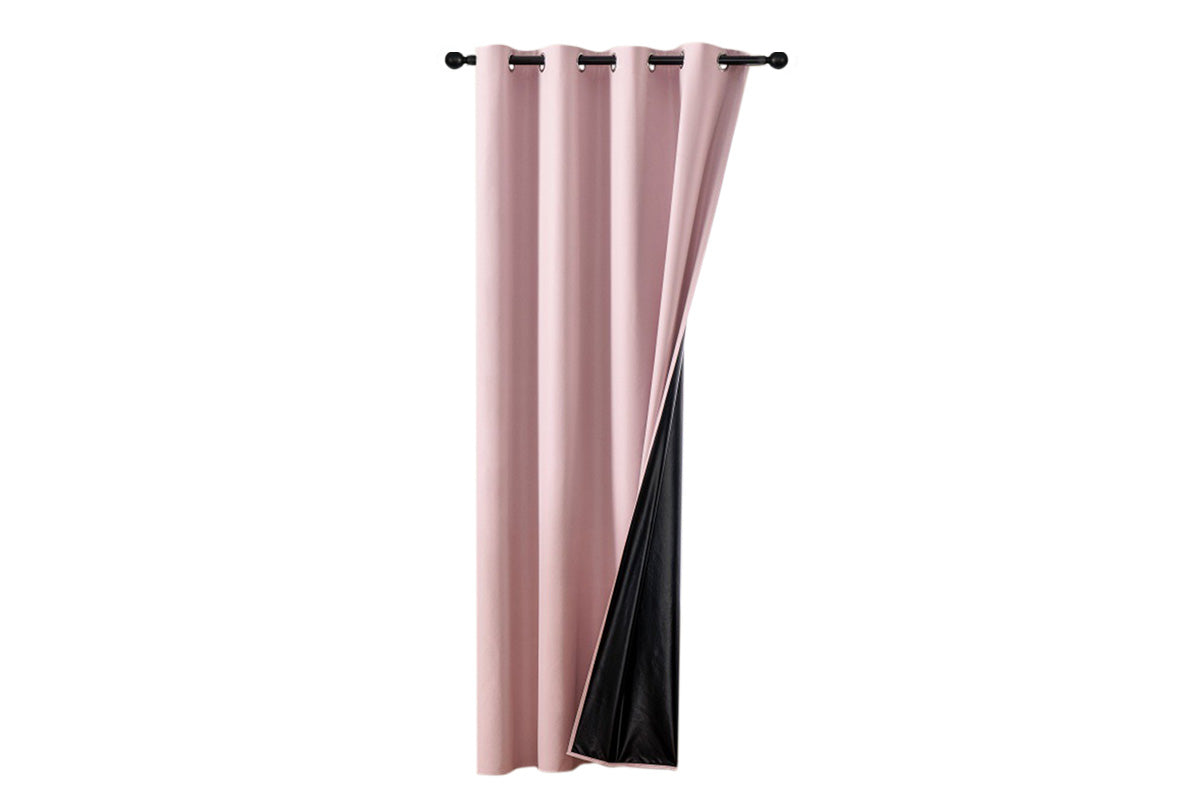 100 Percent Blackout Curtain Panel with Black Liner Heat & Light Blocking Drapes