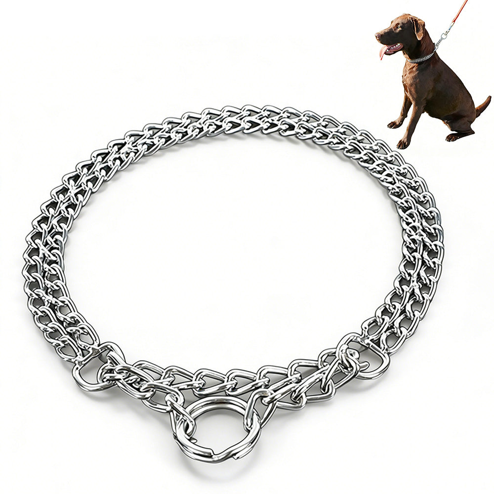 Dog Training Slip Collar Double-Row Chain for Large Dogs
